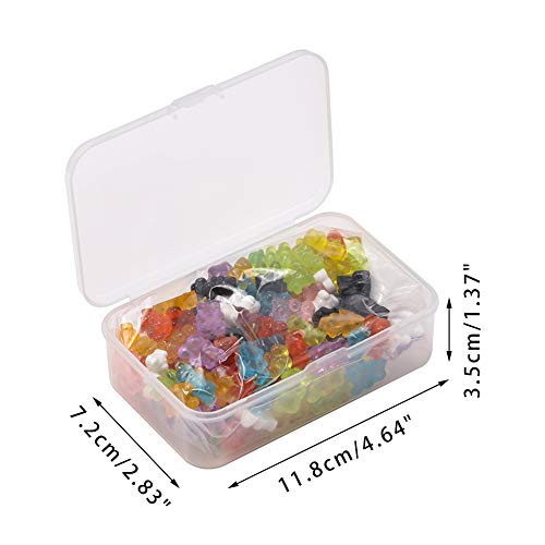 PandaHall Elite - Juego de 144 Piezas de 16 Colores con cabujones de Goma, diseño de Oso de Dibujos Animados de Animales, decoración de la Selva para Bricolaje, Broche, Pendientes