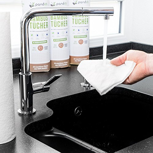 Pandoo - Rollo de Papel Ecológico Reutilizable de Bambú para Cocina y Hogar