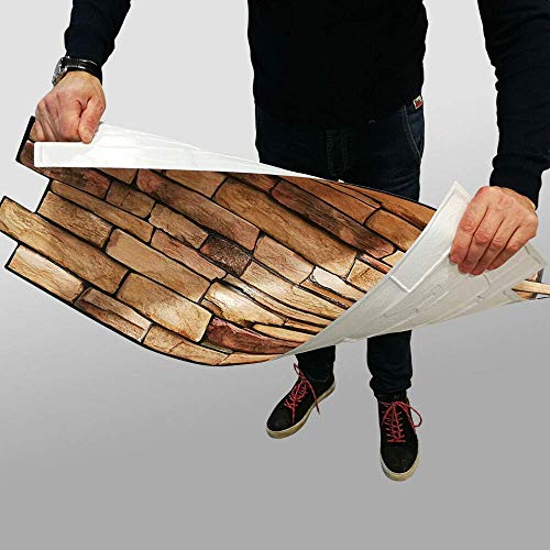 Panel de imitación de piedra de PVC, grosor 0,4 mm, efecto pizarra natural, 98 x 48 cm