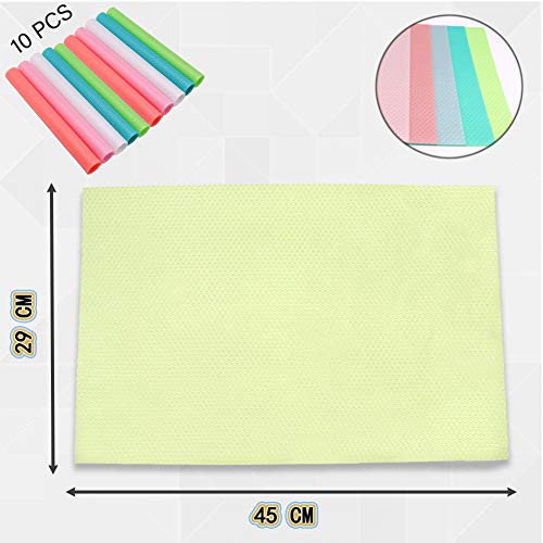 Panngu 10 pcs Multifuncional Bases Antideslizantes EVA - Alfombra del refrigerador Ideal para Frigorífico, Protector Antideslizante para Cajones Mostrador de Cocina, etc (45 * 29 cm)