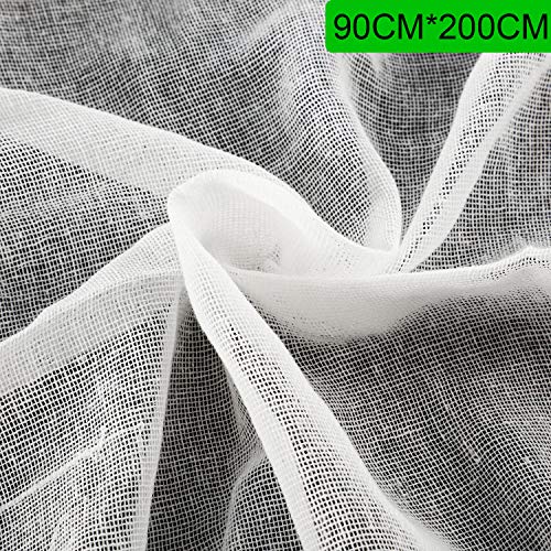 Paño de Queso, Tela de Algodón sin Blanquear Paños de Muselina Ultrafinos para Mantequilla, Cocina, Horneado, Paño Casero para Colar, Blanco (90 x 200 cm)