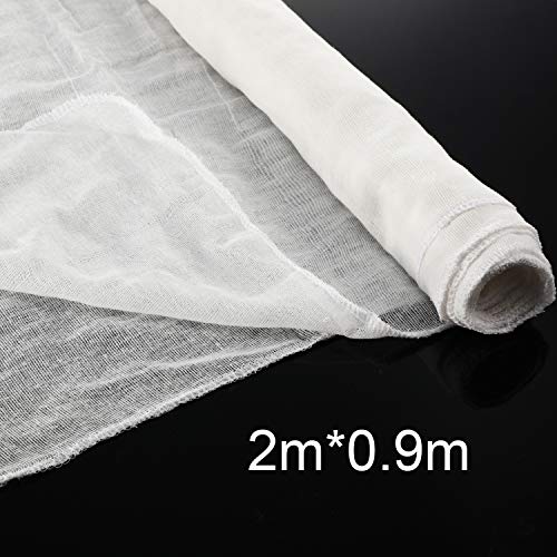 Paño de Queso, Tela de Algodón sin Blanquear Paños de Muselina Ultrafinos para Mantequilla, Cocina, Horneado, Paño Casero para Colar, Blanco (90 x 200 cm)
