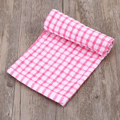 Paños de cocina Bestonzon, 3 unidades, absorbentes, para vajilla, 100 % de algodón, color rojo