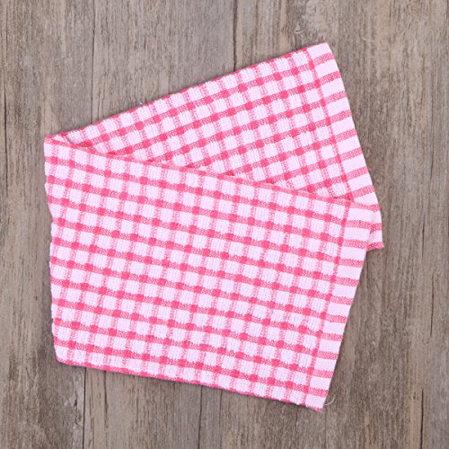 Paños de cocina Bestonzon, 3 unidades, absorbentes, para vajilla, 100 % de algodón, color rojo