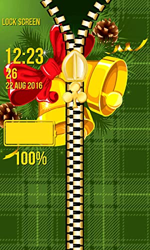 Pantalla de Navidad Campanas de la cremallera de bloqueo