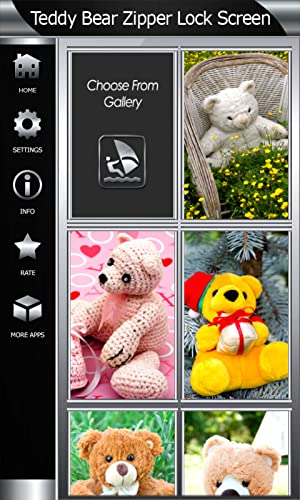 Pantalla del oso de peluche de la cremallera de bloqueo