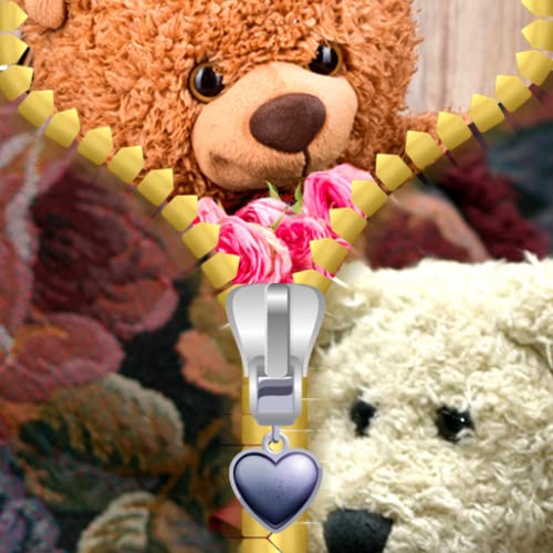 Pantalla del oso de peluche de la cremallera de bloqueo
