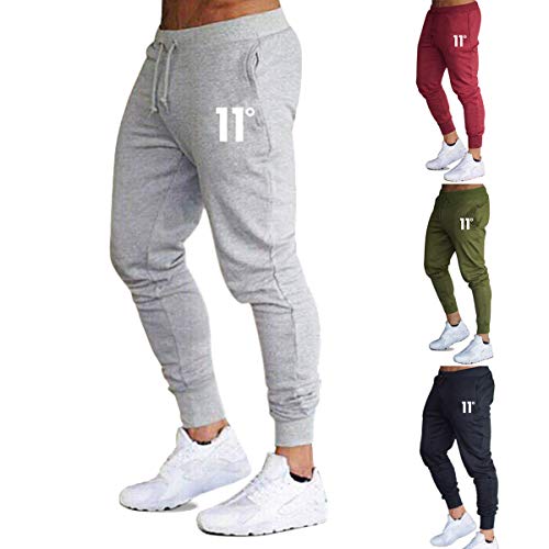 Pantalones de Deporte para Hombre Chándal Ajustados Multicolores Cintura Elástica Ajustable Pantalon de Hombre Pitillo Deportivo con Bolsillos (Verde, M)