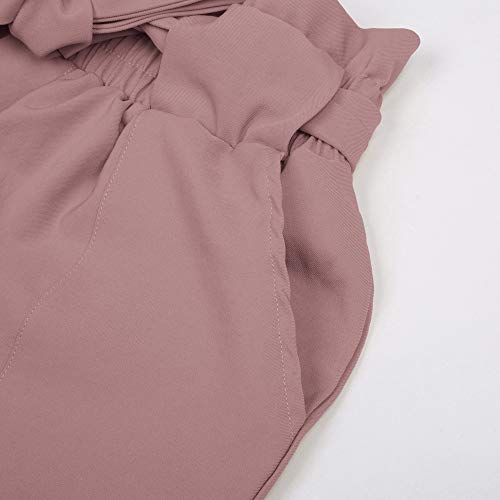 Pantalones Largos de Verano para Mujer Bodycon Slim Casual Ligero Tejido Suave Rosa Gris M Claf1011-10