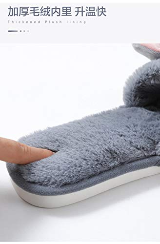 Pantuflas Mujer,Mujeres Zapatillas De Algodón Invierno Navidad Suave Grueso Bebé Elefante Gris Señoras Interiores Piso Lavable Antideslizante Diapositivas Flops Para El Dormitorio Casa Casa Zapato