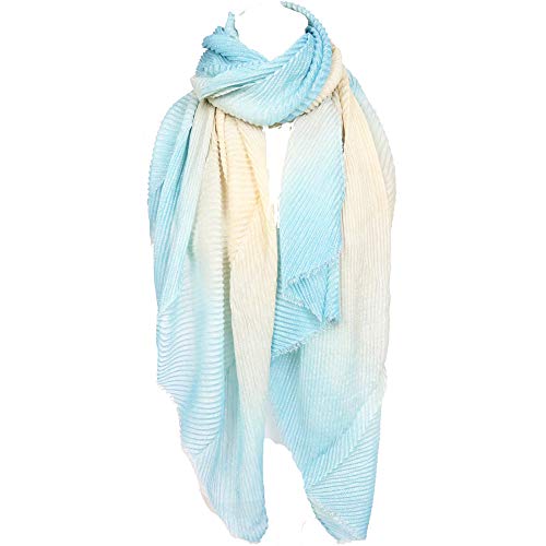 Pañuelo Plisado De Seda Plateado Para Mujer, Pañuelo Plisado Con Degradado Arcoíris, Chal De Gasa De Seda Brillante En Contraste