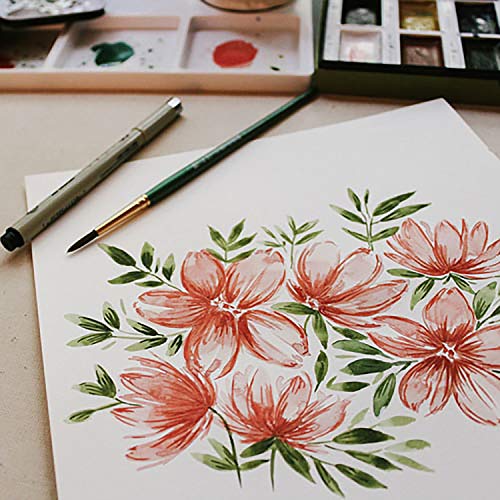 Papel Acuarela A4 - Pack de 125 Hojas Papel Algodón Prensado en Frio – Perfecto para Artistas y Principiantes, Bocetos, Pintura al Óleo y Acrílica – Papel para Pintar 200GSM