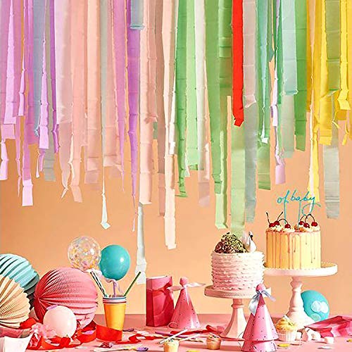 Papel Crepé 20 Rollos 10 Colores Papel Pinocho para Decoraciones de Fiesta de Cumpleaños Boda Halloween Festival 25 meter X 4.5 cm