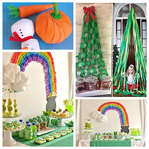 Papel Crepé 20 Rollos 10 Colores Papel Pinocho para Decoraciones de Fiesta de Cumpleaños Boda Halloween Festival 25 meter X 4.5 cm