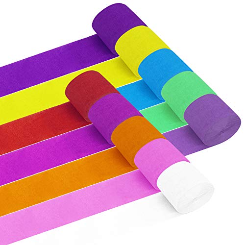 Papel Crepé 20 Rollos 10 Colores Papel Pinocho para Decoraciones de Fiesta de Cumpleaños Boda Halloween Festival 25 meter X 4.5 cm