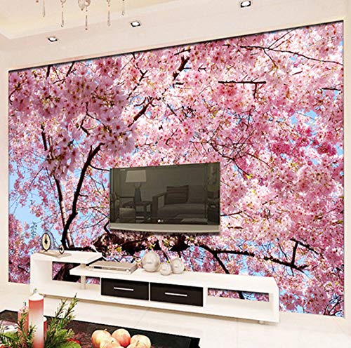 Papel De Pared Cherry Tree 3D Papel Tapiz Mural Grande Dormitorio Sala De Estar Sofá Tv Telón De Fondo Papel Tapiz Mural De Pared, 320X220Cm (125.98X86.61 In)