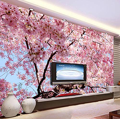 Papel De Pared Cherry Tree 3D Papel Tapiz Mural Grande Dormitorio Sala De Estar Sofá Tv Telón De Fondo Papel Tapiz Mural De Pared, 320X220Cm (125.98X86.61 In)
