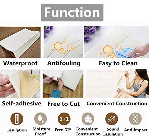 Papel pintado efecto madera 3D – Pegatinas de pared de madera autoadhesivas de espuma de polietileno para sala de estar, dormitorio, hogar o oficina