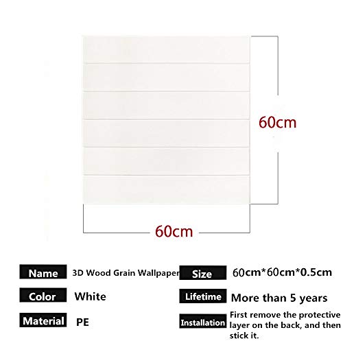 Papel pintado efecto madera 3D – Pegatinas de pared de madera autoadhesivas de espuma de polietileno para sala de estar, dormitorio, hogar o oficina