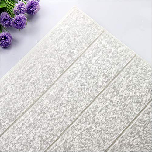 Papel pintado efecto madera 3D – Pegatinas de pared de madera autoadhesivas de espuma de polietileno para sala de estar, dormitorio, hogar o oficina