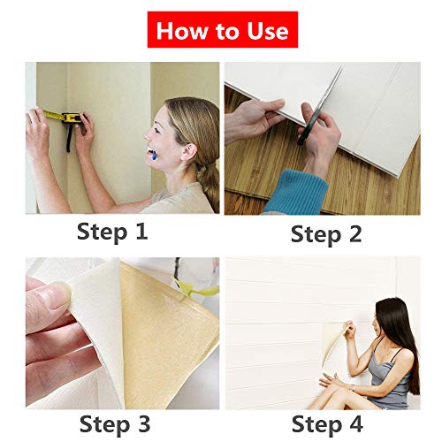 Papel pintado efecto madera 3D – Pegatinas de pared de madera autoadhesivas de espuma de polietileno para sala de estar, dormitorio, hogar o oficina