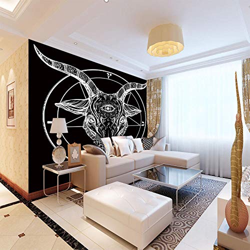 Papel Pintado Fotográfico 3D Signo de cabeza de toro Fotomurales Papel pintado tejido no tejido Decoración de Pared decorativos Murales moderna 300cm(W) x210cm(H)-6 Stripes