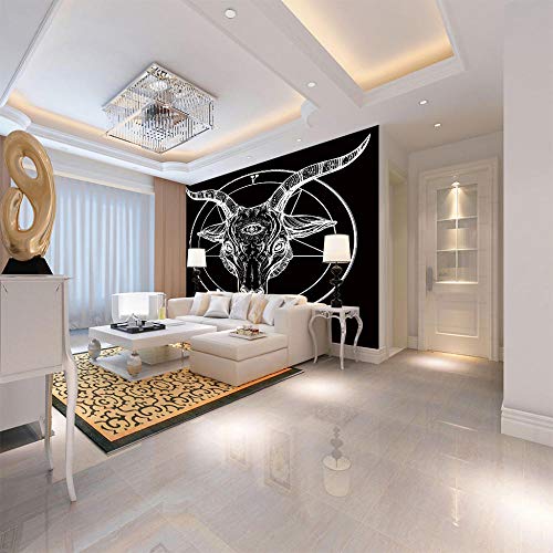 Papel Pintado Fotográfico 3D Signo de cabeza de toro Fotomurales Papel pintado tejido no tejido Decoración de Pared decorativos Murales moderna 300cm(W) x210cm(H)-6 Stripes