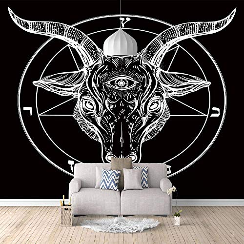 Papel Pintado Fotográfico 3D Signo de cabeza de toro Fotomurales Papel pintado tejido no tejido Decoración de Pared decorativos Murales moderna 300cm(W) x210cm(H)-6 Stripes