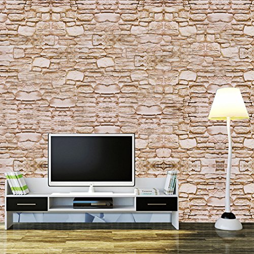 Papel Pintado Papel Pared Autoadhesivo Ladrillo Empapelado Pegatina Mural Paneles Decorativos Wallpaper Extraíble Impermeable Decoración para Hogar Cocina Salón Moderna TV Decor 0,45M*10M