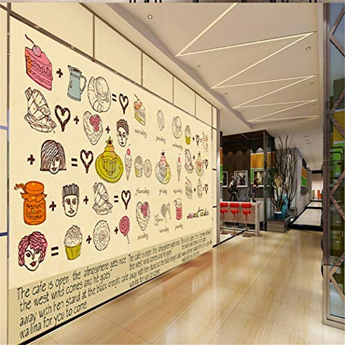 Papel tapiz de foto HD pintado a mano papel pintado estilo europeo pastel de postre mural cafetería utillaje fondo panadería papel tapiz