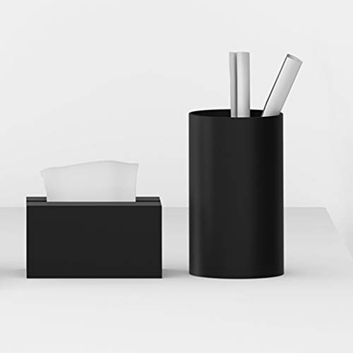 Papelera baño Bote de basura Oficina de escritorio Negro dormitorio papelera, de la superficie helada de una sola pieza de basura Conformación de materiales ABS de Protección Ambiental de Can Cubo de