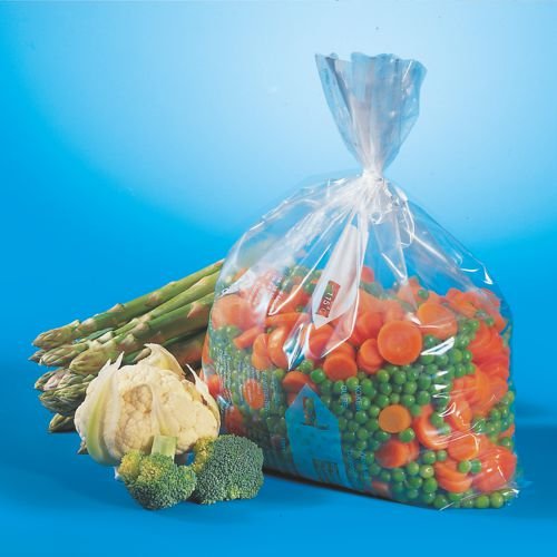 Papstar 14159 - Bolsas de plástico transparentes (45 unidades de 6 l) 46 x 30 x 46 cm, de LLDPE, con clips de cierre y campo de etiquetado, apto para verduras y panaderías, 46 x 30 x 46 cm, 14159)
