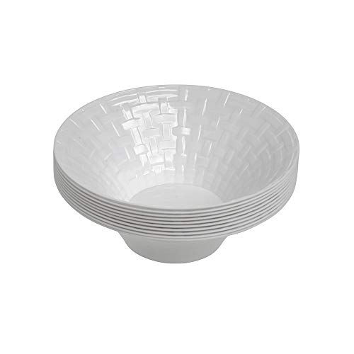 Paquete de 10 cuencos de plástico rígido para fiestas, desechables, de 170 ml, desechables, lavables, reutilizables, ideales para bodas, fiestas, catering