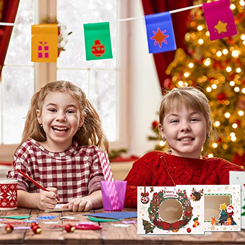 Paquete de 12 cajas de dulces de regalo de Navidad, cajas de cupcakes de galletas con ventana Cajas de favor de fiesta para vacaciones de Navidad Pastel de panadería Dulces de chocolate white