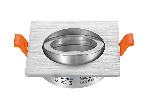 Paquete de 2 soportes de luz LED para techo, cuadrados, 65 mm de recorte ajustable