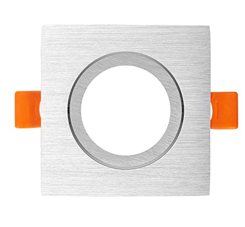Paquete de 2 soportes de luz LED para techo, cuadrados, 65 mm de recorte ajustable