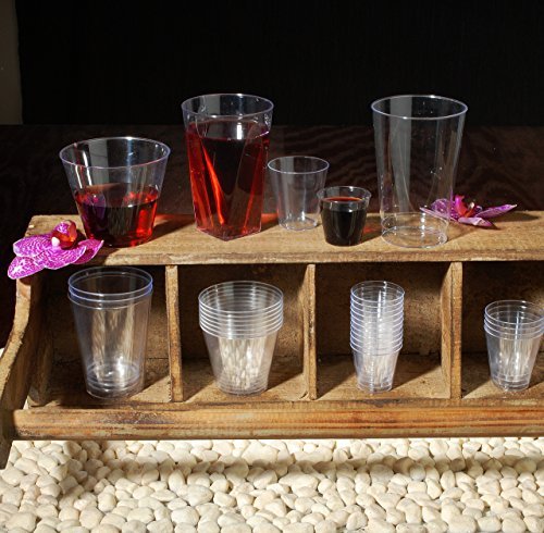 Paquete de 40 vasos de plástico transparente | Vasos de plástico cristalino para fiestas - 220 ml (8 oz)
