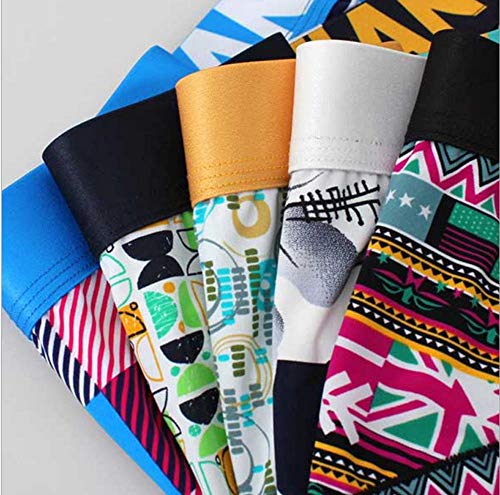 Paquete De 6 Calzoncillos Anchos para Hombre Calientan Tamaños Cómodos Sus Calzoncillos Planos De Seda Ultra Hielo Ropa (Color : Aspicture, Size : S)