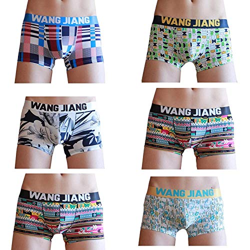 Paquete De 6 Calzoncillos Anchos para Hombre Calientan Tamaños Cómodos Sus Calzoncillos Planos De Seda Ultra Hielo Ropa (Color : Aspicture, Size : S)