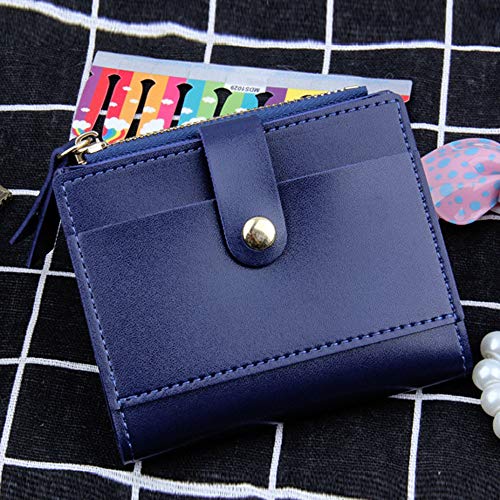 Paquete de Tarjeta pequeña de Color Caramelo Lindo Monedero de Almacenamiento Cuero PU Exterior Mini Billetera para Cartera ID Billetera pequeña Gran Capacidad Monedas Protección Billetera riou