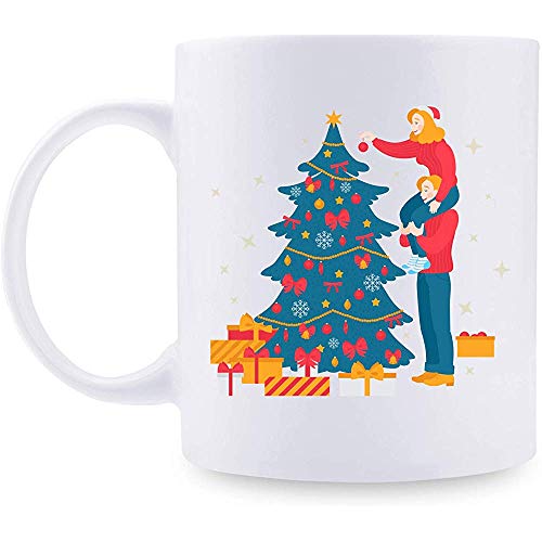 para mujeres Regalos de cumpleaños para mujeres y hombres Taza de feliz Navidad para ella o él Taza de árbol de Navidad de 11 oz para reunión de celebración de fiesta