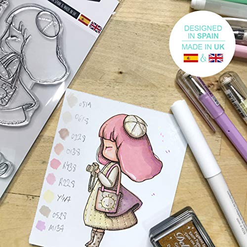 PARAES Sellos scrapbooking silicona fotopolímero (13 piezas individuales) - Sweet Juliana - Alta calidad - scrapbook - álbum de fotos - Scrapbooking Materiales