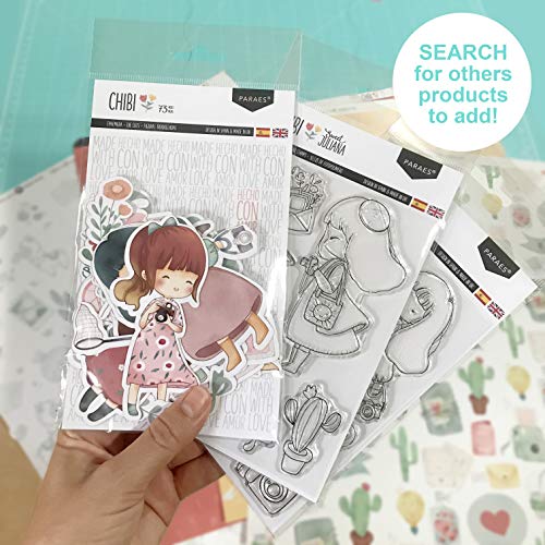 PARAES Sellos scrapbooking silicona fotopolímero (13 piezas individuales) - Sweet Juliana - Alta calidad - scrapbook - álbum de fotos - Scrapbooking Materiales