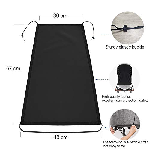 Parasol Carrito Bebe, Toldo para Capazos, Parasol Carrito Bebe Universal, Toldo Protector Solar, Sombrilla Carrito Bebe, Toldo para Cochecitoscon Protección Uv (negro)