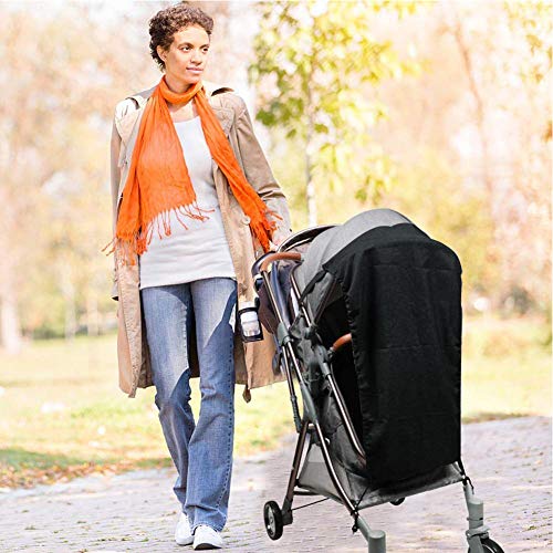 Parasol Carrito Bebe, Toldo para Capazos, Parasol Carrito Bebe Universal, Toldo Protector Solar, Sombrilla Carrito Bebe, Toldo para Cochecitoscon Protección Uv (negro)