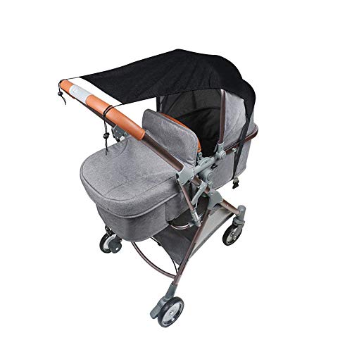 Parasol Carrito Bebe, Toldo para Capazos, Parasol Carrito Bebe Universal, Toldo Protector Solar, Sombrilla Carrito Bebe, Toldo para Cochecitoscon Protección Uv (negro)