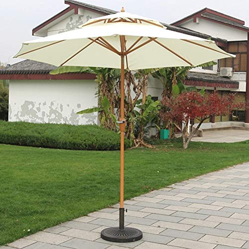 Parasol Jardin Sombrillas Terraza Playa Sombrilla de playa de 2.7m (9 pies), Patio exterior Patio trasero Jardín Césped Sombrilla redonda con 8 costillas de acero, Protección UV a prueba de agua, Told