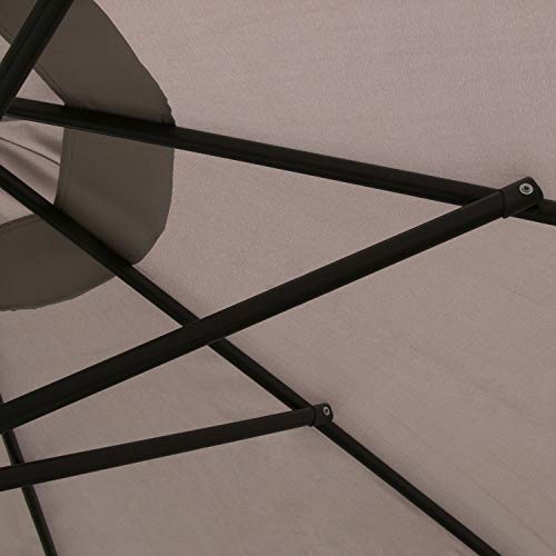Parasol para jardín de Aluminio, Mástil Central, Redondo 300 cm, Salida de Viento, Tela gramaje 200 gr Color Gris Claro