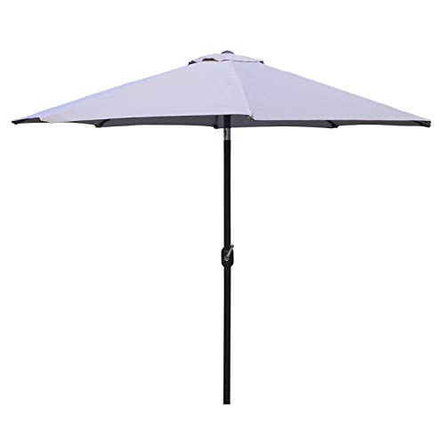 Parasol para jardín de Aluminio, Mástil Central, Redondo 300 cm, Salida de Viento, Tela gramaje 200 gr Color Gris Claro