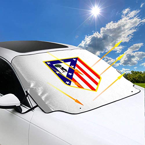 Parasol para Parabrisas de Coche con Logo del Atlético de Madrid, Negro, Talla única